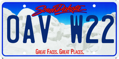 SD license plate 0AVW22