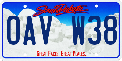 SD license plate 0AVW38