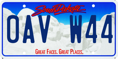 SD license plate 0AVW44