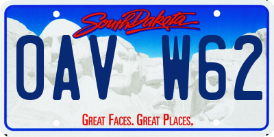 SD license plate 0AVW62