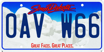 SD license plate 0AVW66