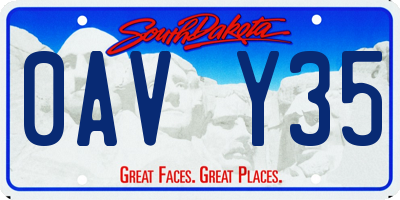 SD license plate 0AVY35