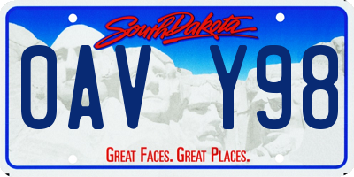 SD license plate 0AVY98