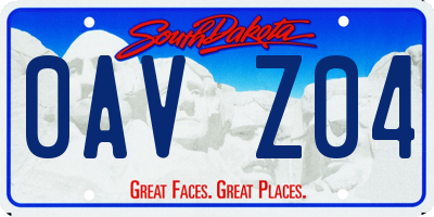 SD license plate 0AVZ04