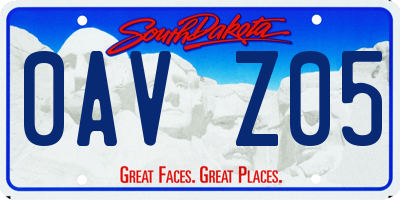 SD license plate 0AVZ05