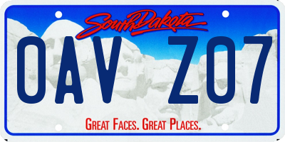 SD license plate 0AVZ07