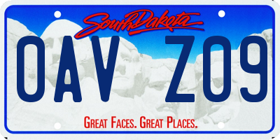 SD license plate 0AVZ09