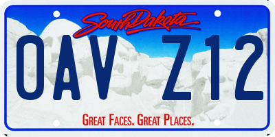 SD license plate 0AVZ12