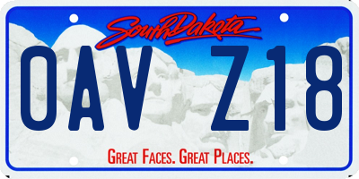 SD license plate 0AVZ18