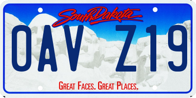 SD license plate 0AVZ19