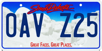 SD license plate 0AVZ25
