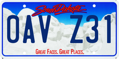 SD license plate 0AVZ31