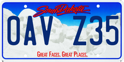 SD license plate 0AVZ35