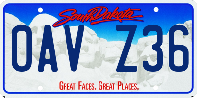 SD license plate 0AVZ36
