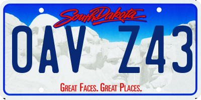 SD license plate 0AVZ43