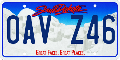 SD license plate 0AVZ46