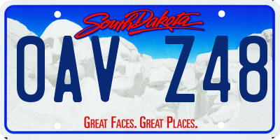 SD license plate 0AVZ48
