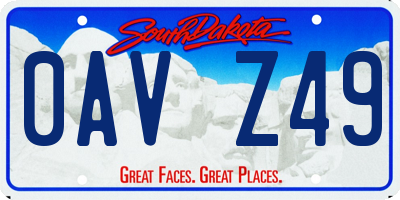 SD license plate 0AVZ49