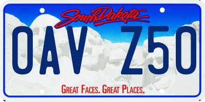 SD license plate 0AVZ50