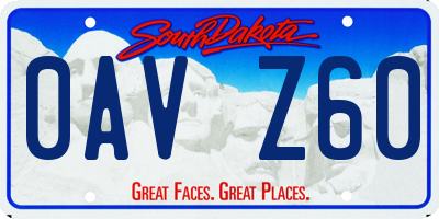 SD license plate 0AVZ60