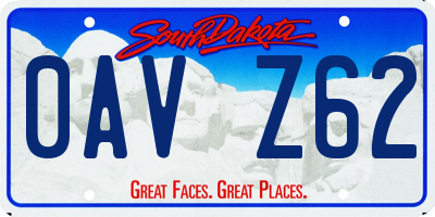 SD license plate 0AVZ62