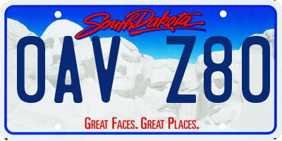 SD license plate 0AVZ80