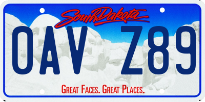 SD license plate 0AVZ89