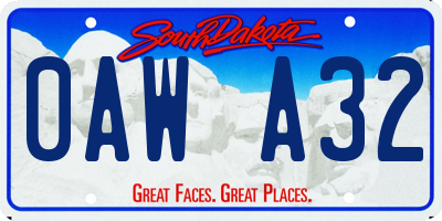SD license plate 0AWA32