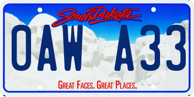 SD license plate 0AWA33