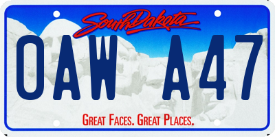 SD license plate 0AWA47