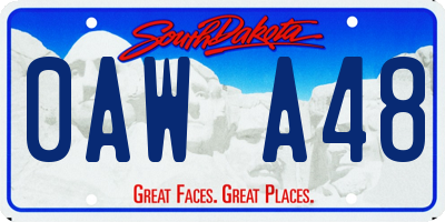 SD license plate 0AWA48
