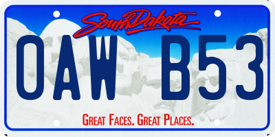 SD license plate 0AWB53