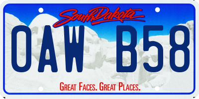 SD license plate 0AWB58