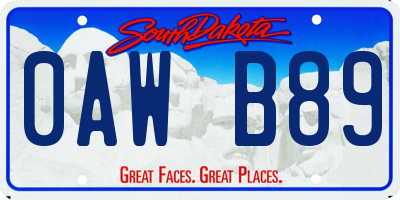 SD license plate 0AWB89