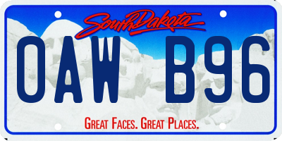 SD license plate 0AWB96