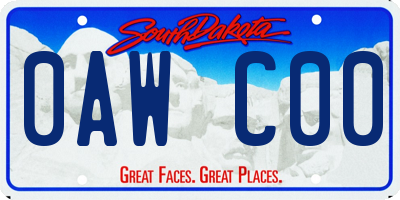 SD license plate 0AWC00