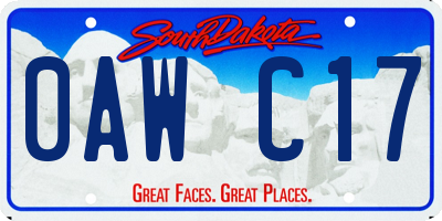 SD license plate 0AWC17