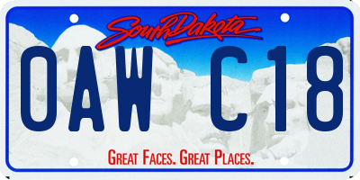 SD license plate 0AWC18