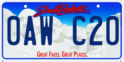 SD license plate 0AWC20