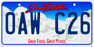 SD license plate 0AWC26