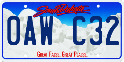 SD license plate 0AWC32