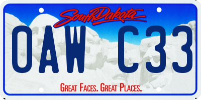 SD license plate 0AWC33