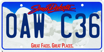 SD license plate 0AWC36