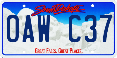 SD license plate 0AWC37