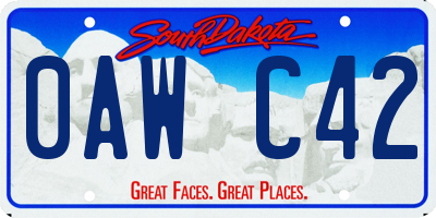 SD license plate 0AWC42