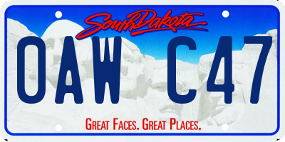 SD license plate 0AWC47