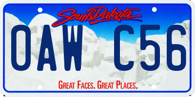 SD license plate 0AWC56