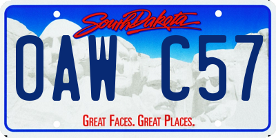 SD license plate 0AWC57