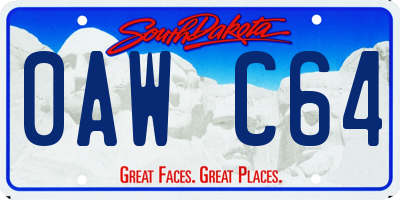 SD license plate 0AWC64