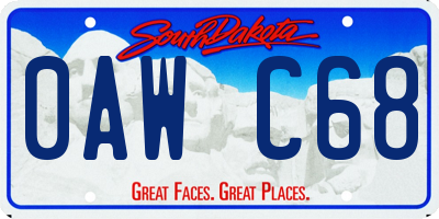 SD license plate 0AWC68